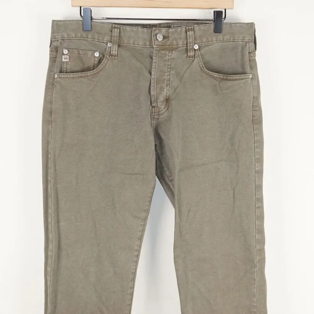 Adriano Goldschmied AG Kurabo Selvage Tellis Modern Slim Brown Jeans 32 x 34